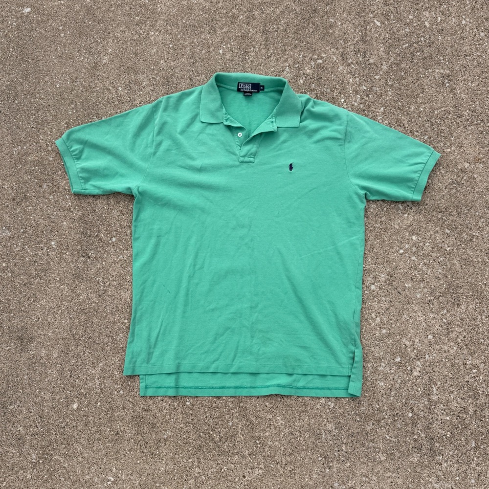 90s Polo Ralph Lauren Polo Shirt XL Green Excellent Short Sleeve Cotton Pique